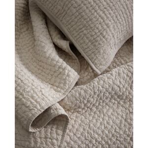 Quince European Linen Cotton Stitch Quilt Size Queen Color Natural ~ NWOT